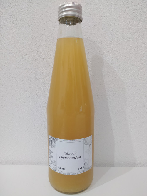 Zázvorový "sirup" s pomerančem a stevií 330ml