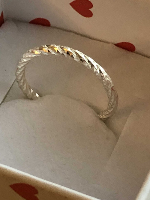 Stříbrný prsten briliantový třpit Diamond cut RING