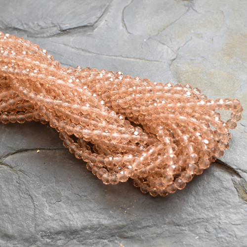 + Rondelky broušené 4x3mm - broskvové