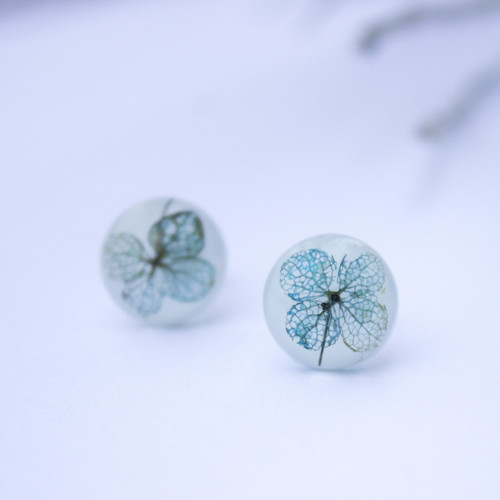 Náušnice hortenzie - chir. ocel — foto 1