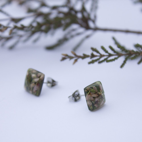 Náušnice vřes 1cm - chir. ocel — foto 1