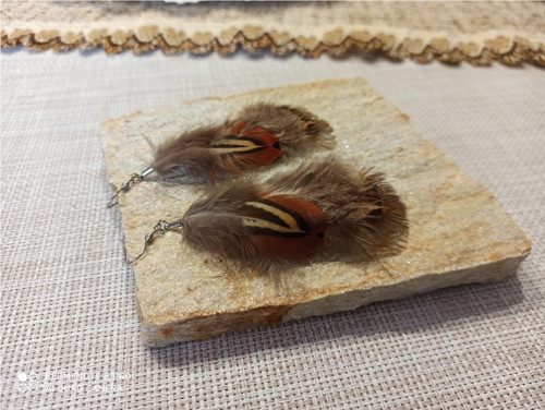 Pírkové náušnice nature — foto 1