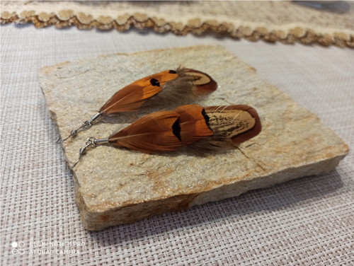 Pírkové náušnice nature — foto 1