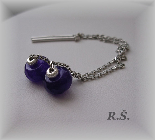 NEFRIT rondetka 8x4 mm ...Řetízkové naušničky