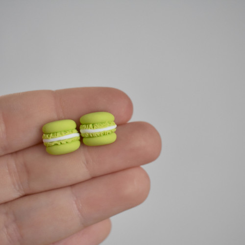 Makronky náušnice mini - Chirurgická ocel