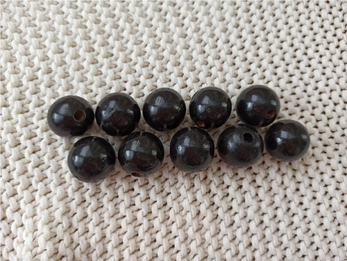 Dřevěné kulaté korálky černé - 30 mm - 10 ks