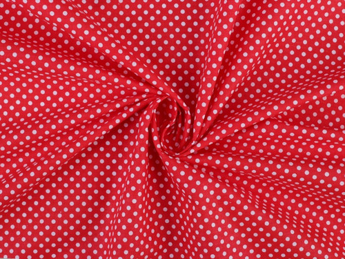 Bavlněná látka puntík (10cm) - červená