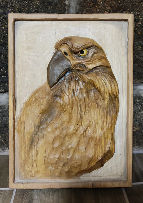 Reliéf orel, 49x35x6 cm, interiér