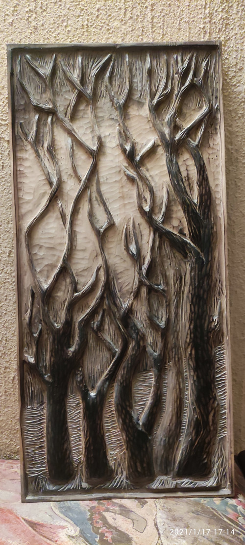 Reliéf stromy, 75x35x3 cm, interiér