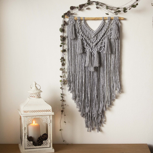 Světle šedé macramé větší — foto 1