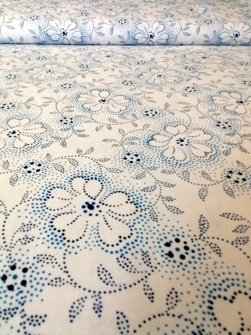 Bavlnená látka Danbury - Dotted Viney Floral White