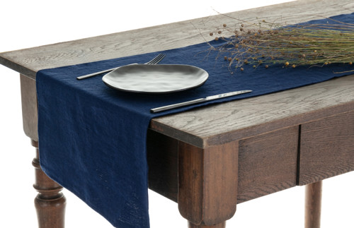 Tom Linen stolní běžec Navy Washed 40x140