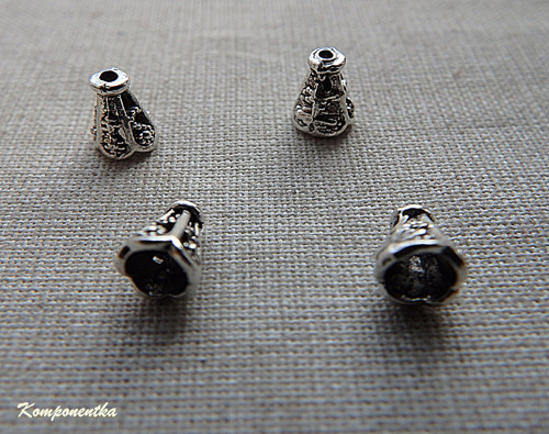 Kaplíky/ korálky starostříbro 6,5x7,5mm 4kusy
