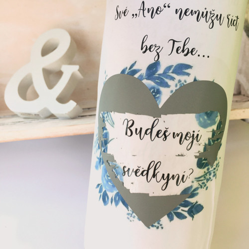 Stírací etiketa na láhev text na přání Blue rose