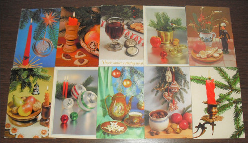 50x POHLEDNICE, motiv Vánoce, prošlé poštou — foto 1