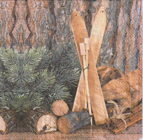 Ubrousek - dřevěné lyže