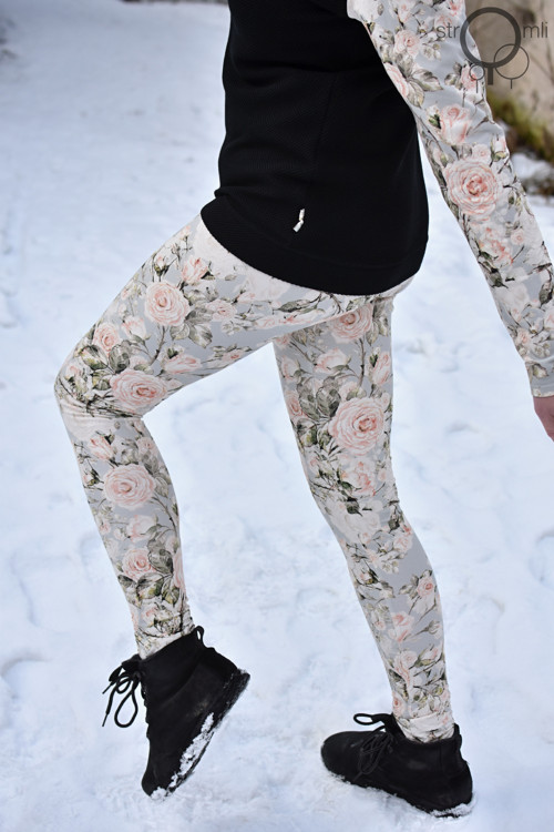 Legíny růže-krémové vel. XL-XXL — foto 1