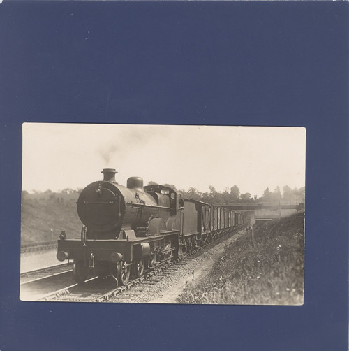 Parní lokomotiva No. 1102, vlak - pohlednice