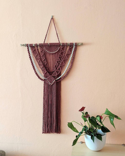 Macramé Boho záves divá ruža