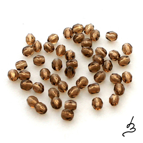 Broušené hnědé 4 mm, 50 ks