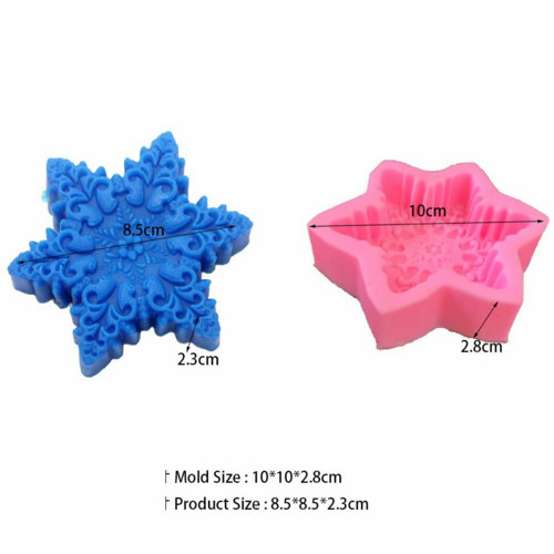 3D silikonová formička - vánoční vločka, rozměry