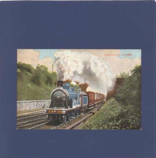 Parní lokomotiva Caledonian Express - pohlednice