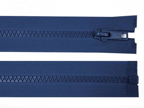 Kostěný zip šíře 5 mm délka 45 cm - modrá