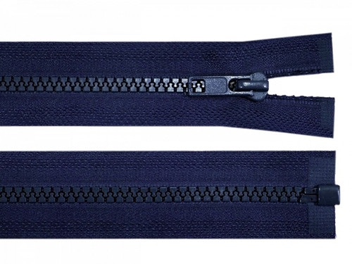 Kostěný zip šíře 5 mm délka 45 cm - tm.modrá