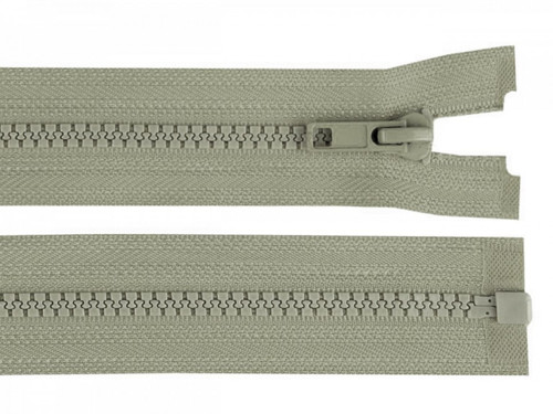 Kostěný zip šíře 5 mm délka 45 cm - šedá