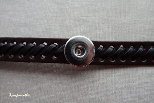 Lůžko kožený náramek na button 18mm 1kus