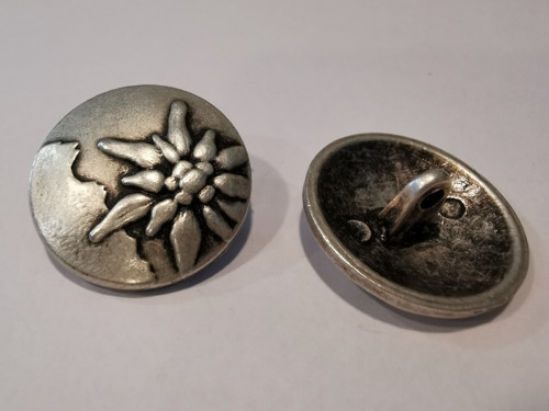 Kovový knoflík 25mm - stříbrná patina