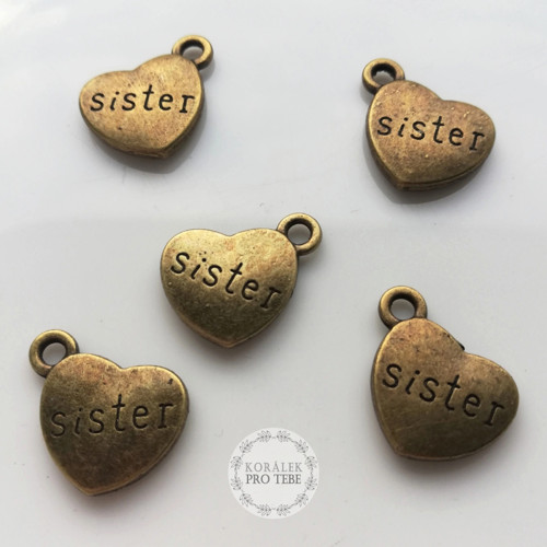 Přívěsek sister srdce 1 ks — foto 1