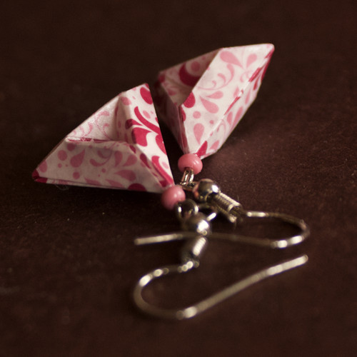 Romantické origami náušnice — foto 1