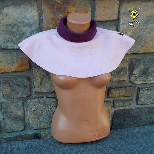 Nákrčník s rolákem-růžovo-vínový