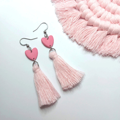 Valentine - náušnice střapce pink — foto 1