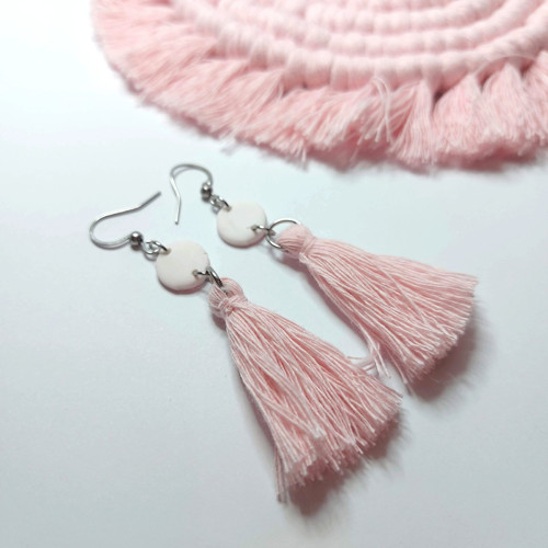 Valentine - náušnice střapce white — foto 1