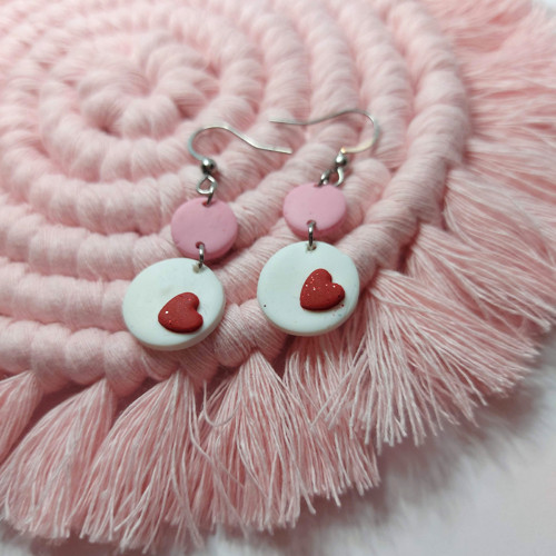 Valentine - náušnice kruhy pink