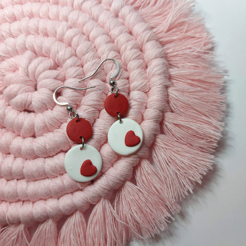 Valentine - náušnice kruhy red