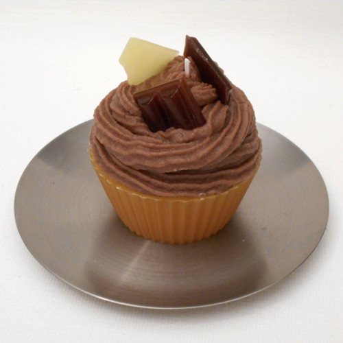 Svíčka cupcake s pařížskou šlehačkou a čokoládou