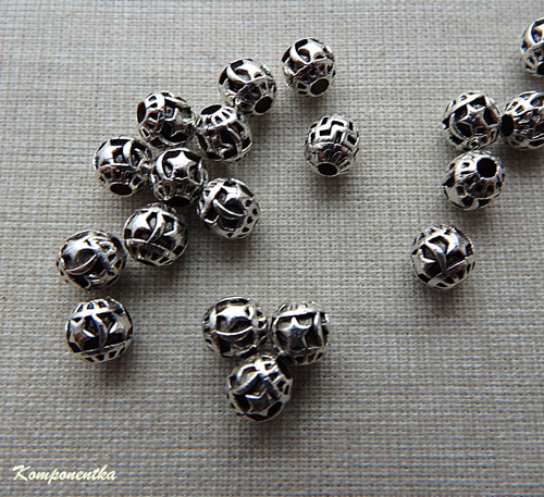 Kovový Tibetský korálek 6x2mm 2kusy
