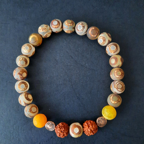 Náramek SUN*achát*rudraksha — foto 1