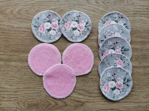 Odličovací tamponky - Růžičky na šedém