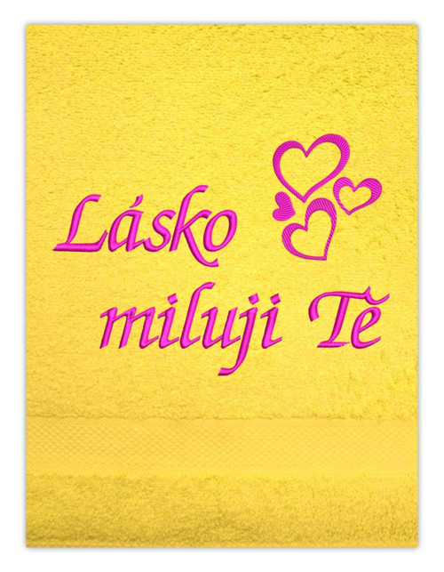 Osuška 4 srdíčka + vlastní text