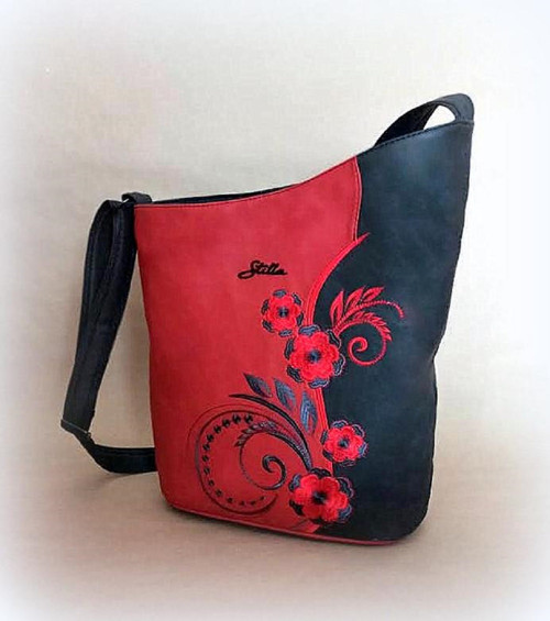 Kabelka Floral half&half red