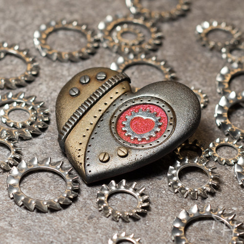 Brož steampunkové srdce — foto 1