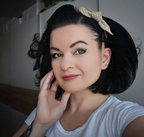 Sweet Pin Up čelenka (béžová/biele bodky)