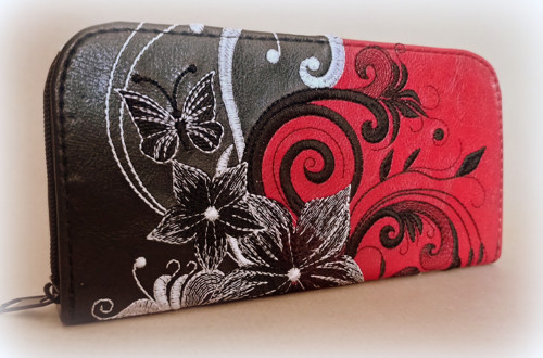 Zipová peněženka Black flower