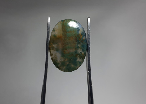 Mechový achát extra kabošon 31x22mm — foto 1