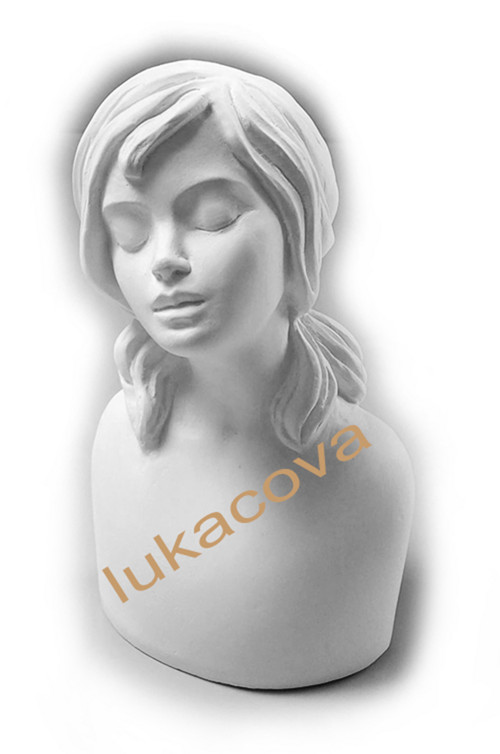 Powertex sádrová hlava bysta KLARA, 10,5x6cm(4189)