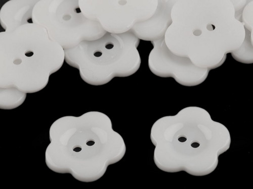 Plastový knoflík 22 mm (2ks) - bílá